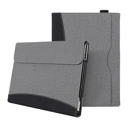 Tablet-Hülle geeignet for Microsoft Surface Pro 7 Plus, Surface Pro 7 6 5 4 3 – Portfolio Business Cover mit Tasche (Color : Grey, Size : for Surface Pro 4 5 6 7)