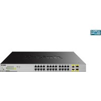 D-Link DGS 1026MP - Switch - nicht verwaltet - 24 x 10/100/1000 (PoE) + 2 x Kombi-Gigabit-SFP - Desktop, an Rack montierbar - PoE (370 W)