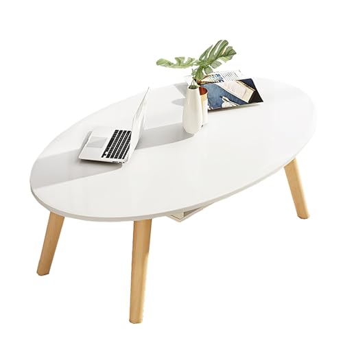 GJ Couchtisch, einfacher doppelschichtiger Sofa-Beistelltisch und Ecktisch for das Wohnzimmer, ovaler Teetisch/Freizeittisch for kleine Wohnungen (H42) (Color : B, Size : 100x50x42cm)