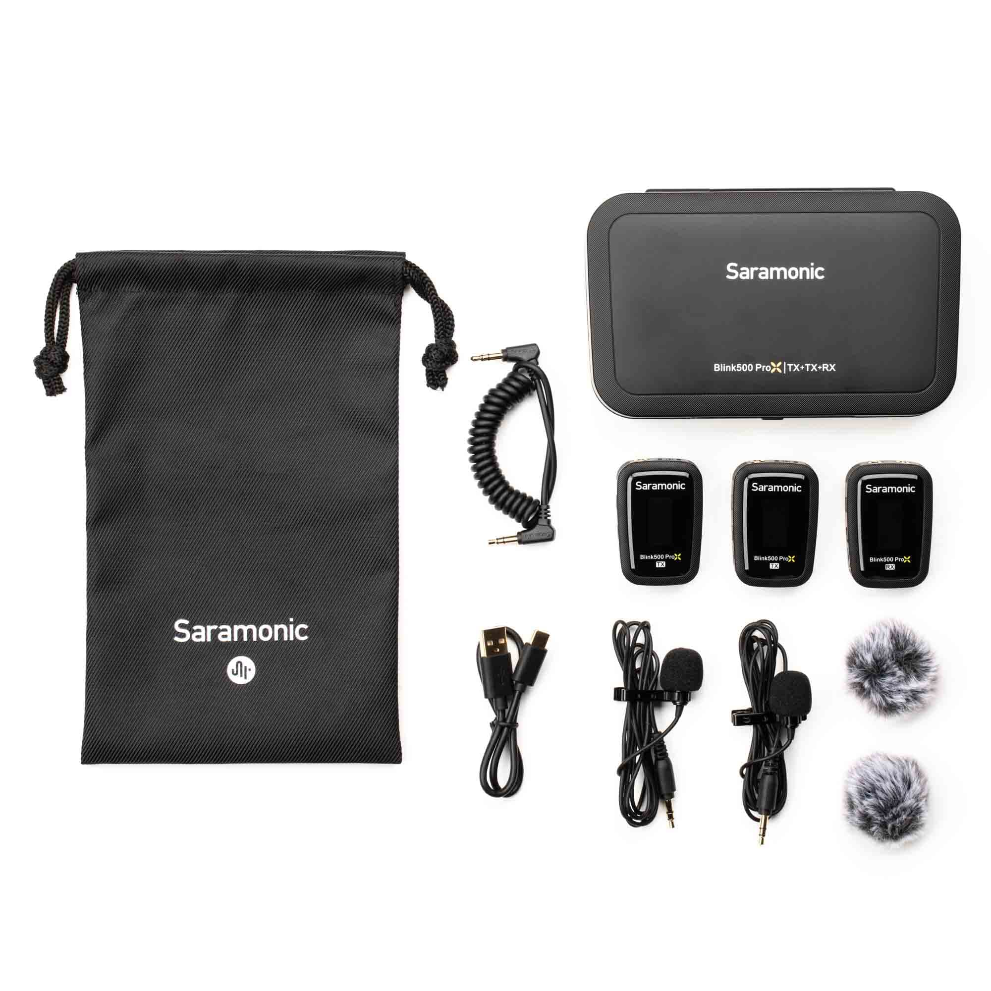 Saramonic Blink 500 Prox B2 | 2 Personen Wireless 2,4 GHz Clip-On Mikrofonsystem mit Lavaliers (BLINK500PROXB2)