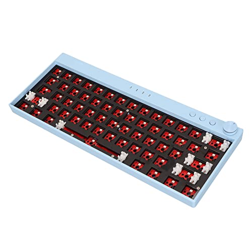Mechanisches Tastatur-Bausatz mit 61 Tasten, mechanisches Tastatur-Bausatz zum Selbermachen, Switch Hot Swap, 61 Tasten, breite kompatible Unterstützung, 5-polige Achse für Büro (Blau)