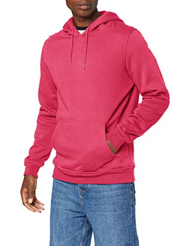 Build Your Brand Mens Heavy Hoody Hooded Sweatshirt, Hibiskus pink, 4XL