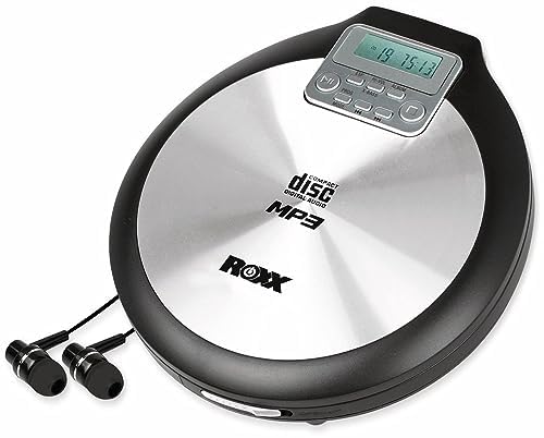 Tragbarer CD Player mit Kopfhörer MP3 fähig Antishock Discman mit Netzteil ROXX PCD 600