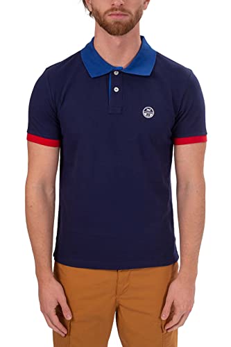 North Sails - Men's Regular Polo Shirt with Colorblock Details - Size M