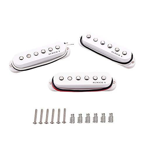 Alnicov Gitarren-Tonabnehmer mit einspuligem Hals, Mittelsteg, SSS-Tonabnehmer für Stratocaster, ST-Stil, Gitarrenzubehör (weiß)