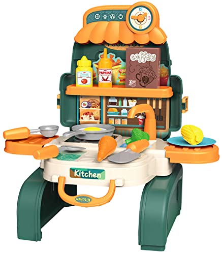 Diakakis Luna Spielküche Kinderküche Rucksack 3in1 m. Zubehör 21-TLG. Kinder Koch-/Küchen Spielset