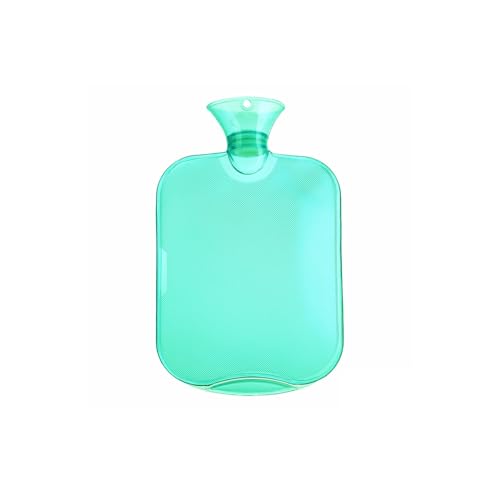 Durchsichtig 2000ml Wärmflasche Hohe Dichte PVC Explosionssicher Heißwasser Pack Tasche Massage Gesundheitspflege (Color : Green)