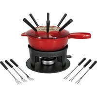 NOUVEL Fondue-Set 'two in one', rot schwarz, 16tlg. Gusse