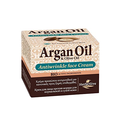 Herbolive Argan Antifalten-Gesichtscreme für normale bis trockene Haut, 50ml