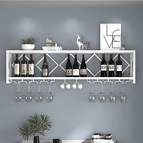 An der Wand montiertes Weinflaschenregal, Aufbewahrungsregal aus Metalleisen, multifunktionaler Flaschenhalter aus Eisen, einfaches hängendes Kelchregal mit Trennwänden, hängendes Präsentationsre