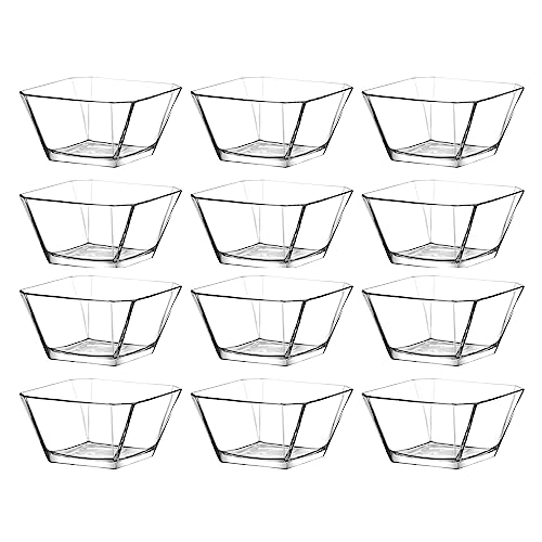 clearfee 12-tlg. Glasschalen-Set aus hochwertigem Glas 300 ml Dessertschalen Glasschüssel Salatschüssel Glas Schälchen Set Schale Schale Deko Schale Bowl