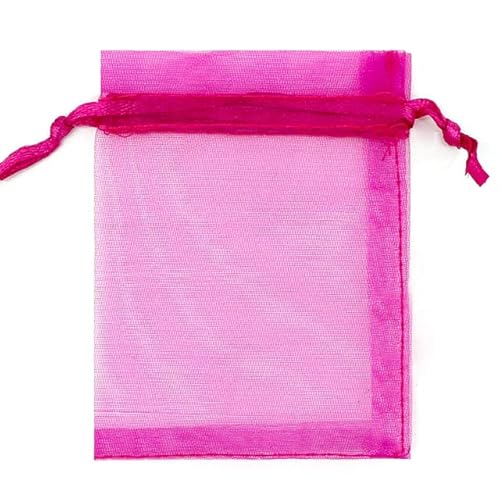 50 STÜCKE Schmuck Organzabeutel Sachet Verpackung Geschenktüten Hochzeitsgeschenke Für Gäste Süßigkeitsbeutel Party Drawable Sweets Pouch Present-Rose Red,13x18cm