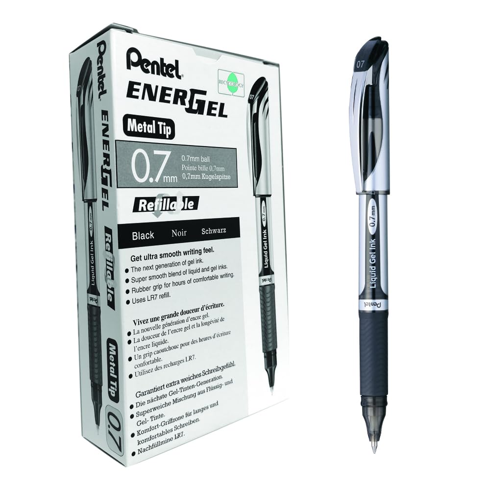 Pentel EnerGel Xm Gel-Roller (Schreibfarbe schwarz) 12 Stück