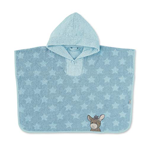 my-mosaik Sterntaler Baby-und Kinder Badeponcho 100% Baumwolle mit Namen bestickt/Personalisiert (Emmi blau)