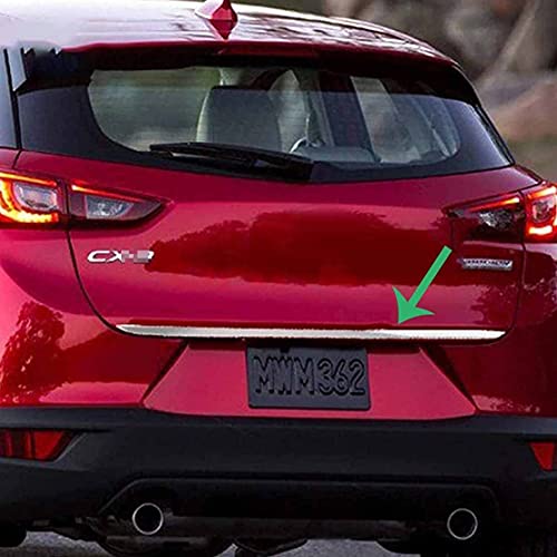 Kofferraumleiste Heckleiste Kompatibel für Mazda CX-3 CX3 2014 2015 2016 2017 2018, Schregheck aus Edelstahl Chrom, Kofferraumleiste Heckleiste Zierleiste Stylingleisten Blende
