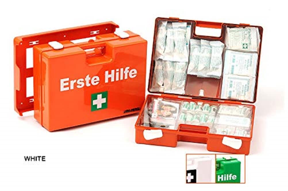 LEINAWERKE 21023 Erste Hilfe-Koffer QUICK mit Druck: 2-farbig weiß - mit Inhalt: DIN 13157, 1 Stk.
