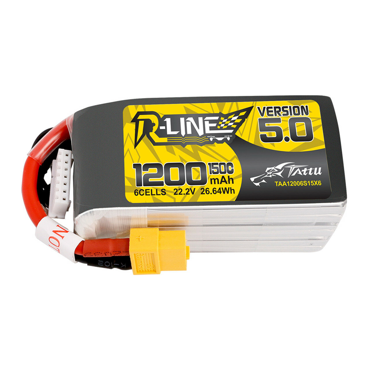 TATTU R-Line Version 5.0 22,2 V 1200 mAh 150 C 6S LiPo Batterie XT60 Stecker für RC Drohne
