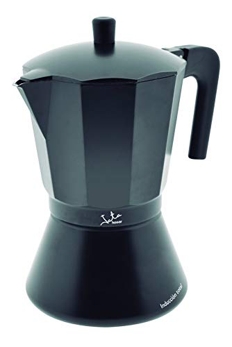 Jata Hogar Italienische Kaffeemaschine Full Induction, Aluminium, Schwarz, 14,5 x 12 x 20,3 cm