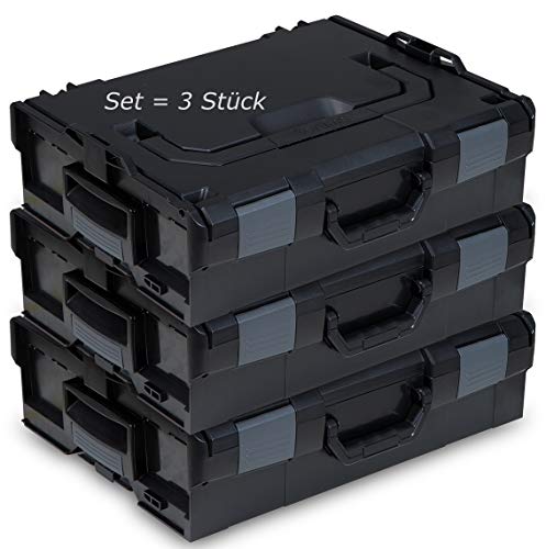 L-BOXX® 136 Bosch Sortimo schwarz leer 3 Stück Werkzeugkoffer Transportbox black