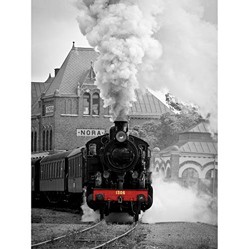 Wee Blue Coo Kunstdruck auf Leinwand, Motiv "Steamtrain Lokomotive"