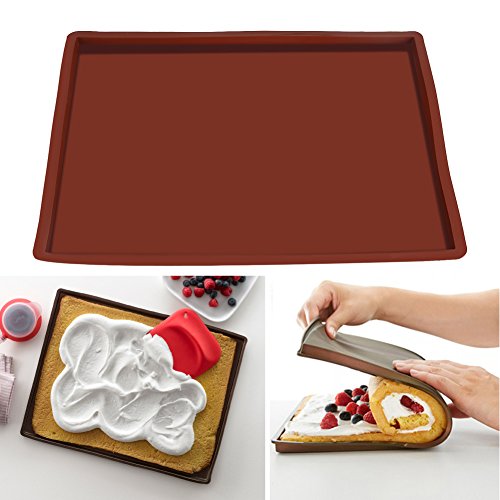 Swiss Roll Cake Mat - Silikonbackmatte Flexibles Backblech Silikonkeksform für Pizza-Kekse, hitzebeständiges Ofenbackblech