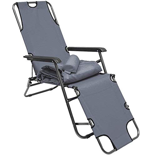 AMANKA Liegestuhl klappbar 180x60cm - leichte Klappliege bis 100 kg Relaxstuhl Gartenstuhl Campingstuhl