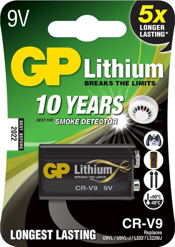GP Batteries Lithium CR-V9 - Lithium - Fernglas - 9V - Schwarz - Sichtverpackung (070CR9VC1)
