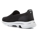 Skechers Damen Go Walk 5 sneakers, Black Textile White Trim, 38 EU