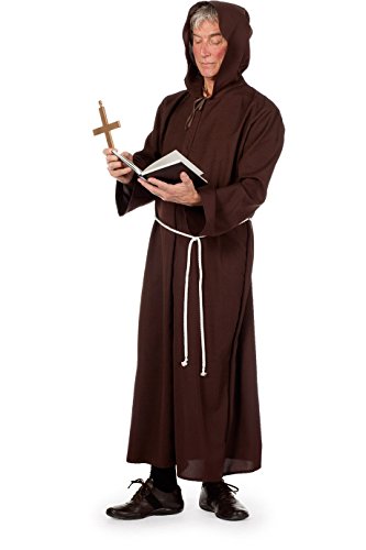 Panelize Mönch Pater Mönchskutte Geistlicher Bruder Kutte mit großem Kreuz viele Größen (54)