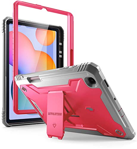 POETIC Revolution Series für Samsung Galaxy Tab S6 Lite Hülle mit S Stifthalter, 10,4 Zoll Modell SM-P610/P615 (2020 Release), Full Body Heavy Duty Case Built-in Screen Protector Pink