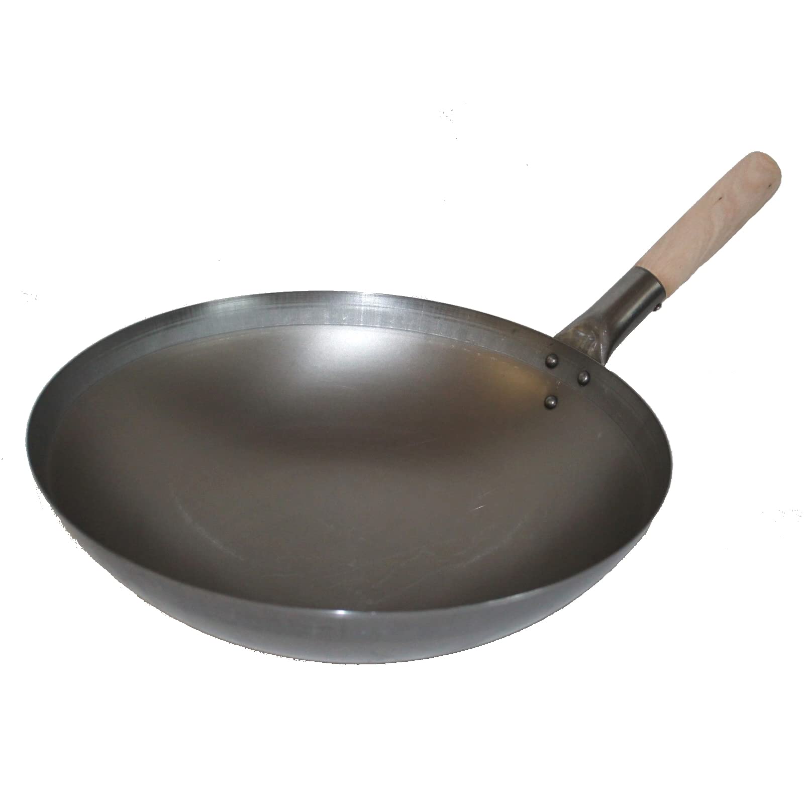 AAF Nommel ® Wok ca. 38 cm Ø runder Boden für Gas, Induktionsmulde, Gastronomie Wokpfanne Carbon Stahl
