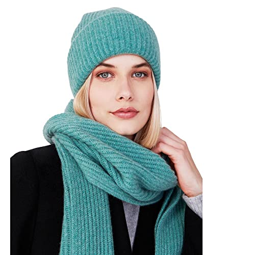 Style & Republic Damen Schal aus 100% Kaschmir | edler Damen-Schal aus feinstem Cashmere | Größe 196 x 28 cm (Mint)