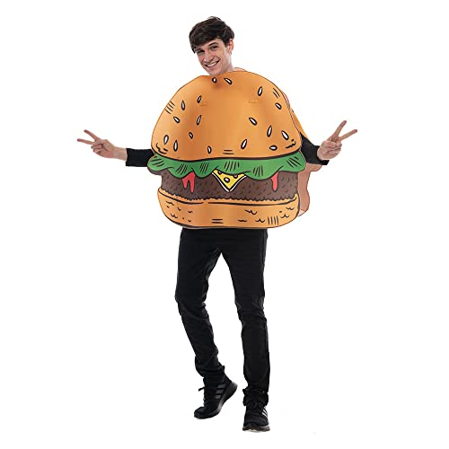 thematys lustiges Themen Kostüm Verkleidung | Karneval | Mottowoche | Fasching | Halloween | Einheitsgröße 160-185cm (Burger #2)