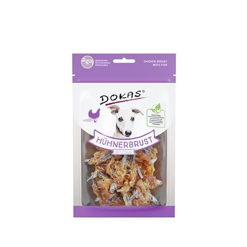 Dokas Hunde Snack Hühnerbrust mit Fisch 70 g - Sie erhalten 8 Packung/en; Packungsinhalt 70 g