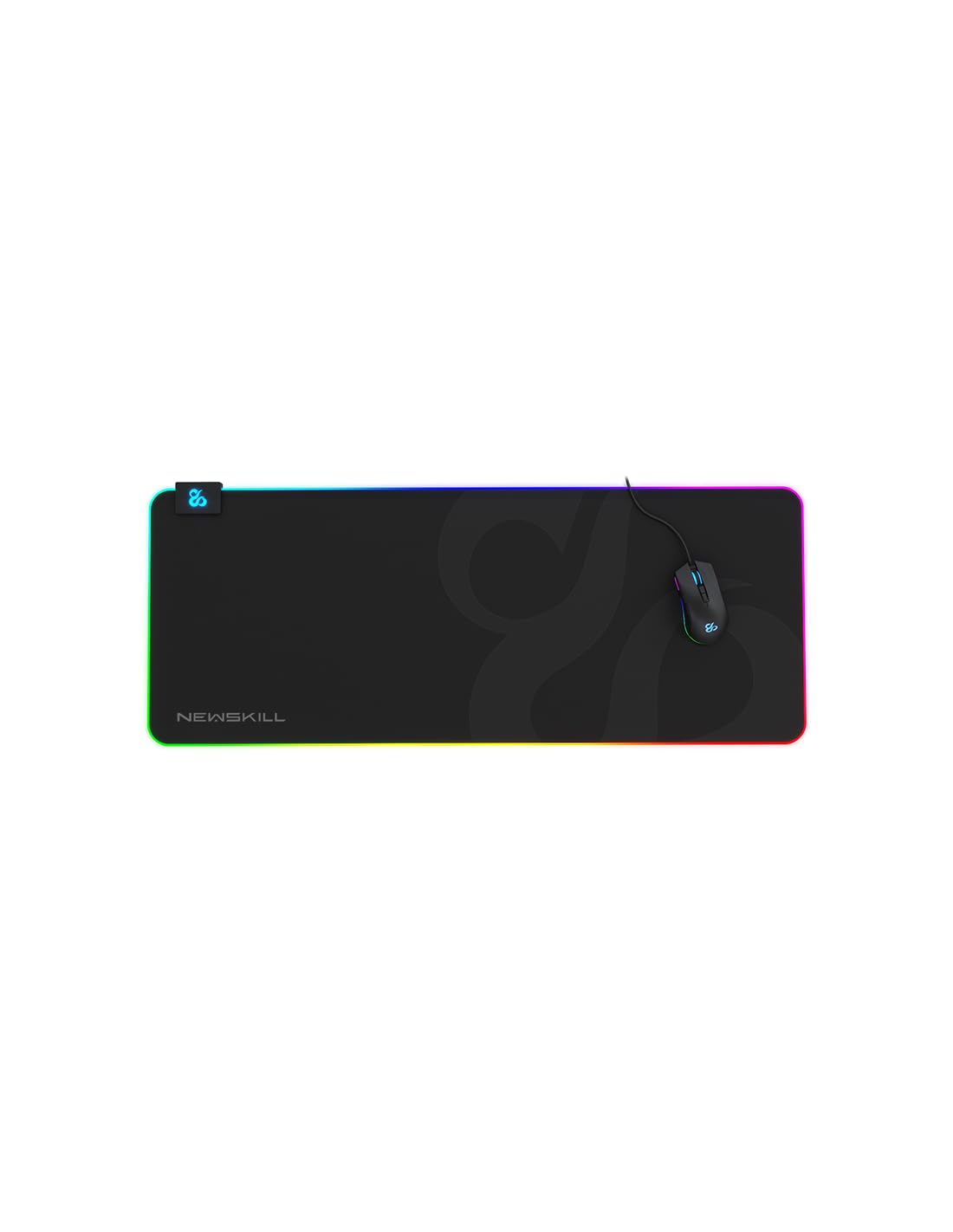 Newskill Nemesis V2, Gaming-Mauspad XL, RGB-Hintergrundbeleuchtung, 7 Farbspektren, 3 Lichteffekte, Naturkautschuk-Basis, schwarz