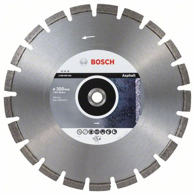 Bosch Diamanttrennscheibe Best for Asphalt, 350 x 20,00 + 25,40 x 3,2 x 12 mm 2608603641