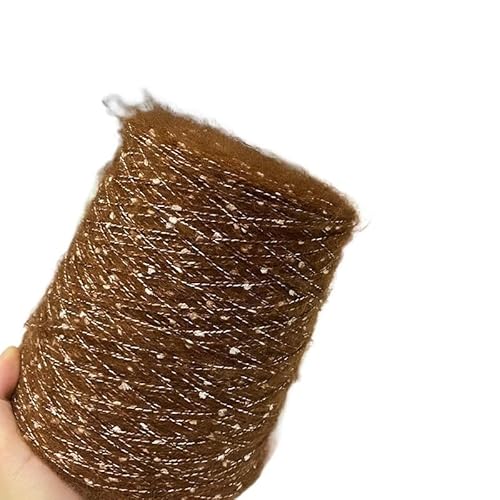 500g Color Dot Mohair Wool Thread for Hand Knitted Scarf Sweater Hat (Color : Snowflake coffee)