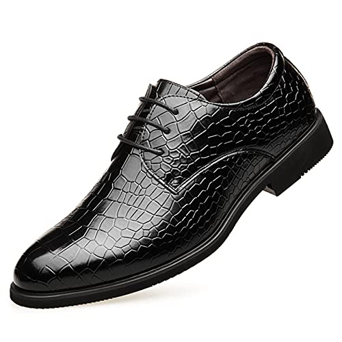 JDHSKCF Outdoor-Derby-Schuhe für Herren, einfarbig, geteiltes Muster, atmungsaktiv, Low-Top, Schnürschuhe, Leder, flach, rutschfest, modisch, Business, Büro, formelle Schuhe, braun, Trekkingschuhe,