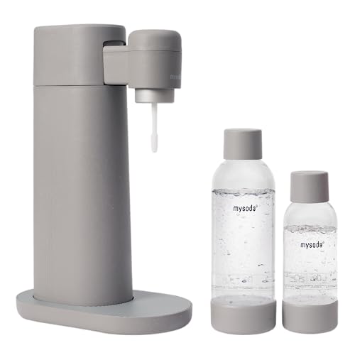 Mysoda Toby Wassersprudler inklusive 1L- und 0,5L-Wasserflasche, ohne CO2-Zylinder, Dove
