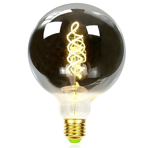 TIANFAN LED-Lampen Vintage Glühbirne 4W Dimmbares Rauchglas 2700K Warmweiße Edison-Schraube E27 Sockel 220 / 240V Dekorative Lampen (G125)