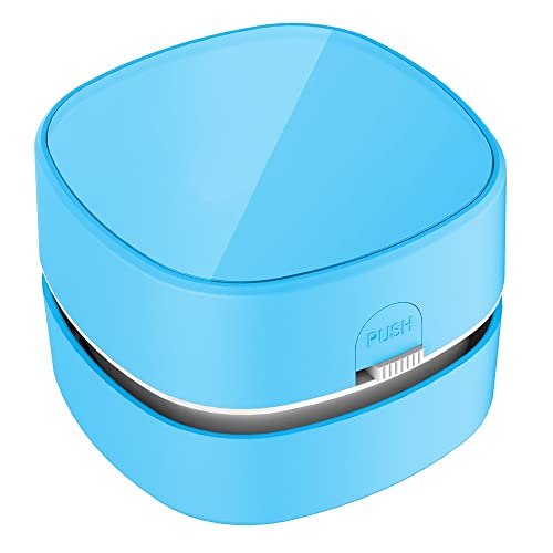 TEMSOOM Tragbarer Mini-Auto-Desktop-Staubsauger USB-Ladecomputer-Tastatur Aspiradora para Auto-Haushaltsgerät (Color : Blue)