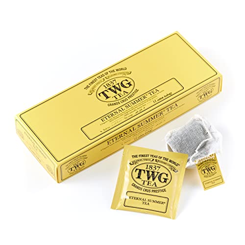 TWG Tea | Eternal Summer Tea, Südafrikanische Roibuschteemischung in 15 handgenähten Teebeuteln aus Baumwolle in einer Geschenkbox, 37,5 g