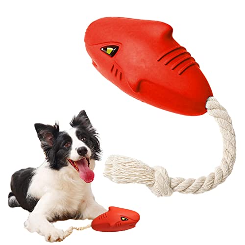 Jomewory Hundespielzeug mit niedlichem Hai, quietschend, langlebiges Gummi-Hundespielzeug, weiches Gummi-Spielzeug, interaktives Spielen für kleine und mittelgroße Hunde, lindert Langeweile und