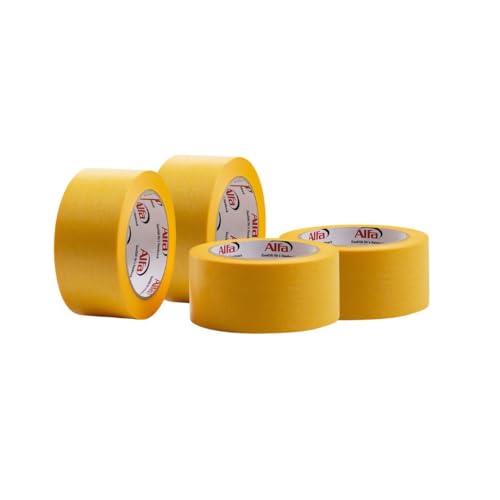 Alfa 4x FineLine GOLD Washi Tape 50 mm x 50 m Profi-Qualität dünnes imprägniertes japanisches Reispapierband PREMIUM-Klebeband