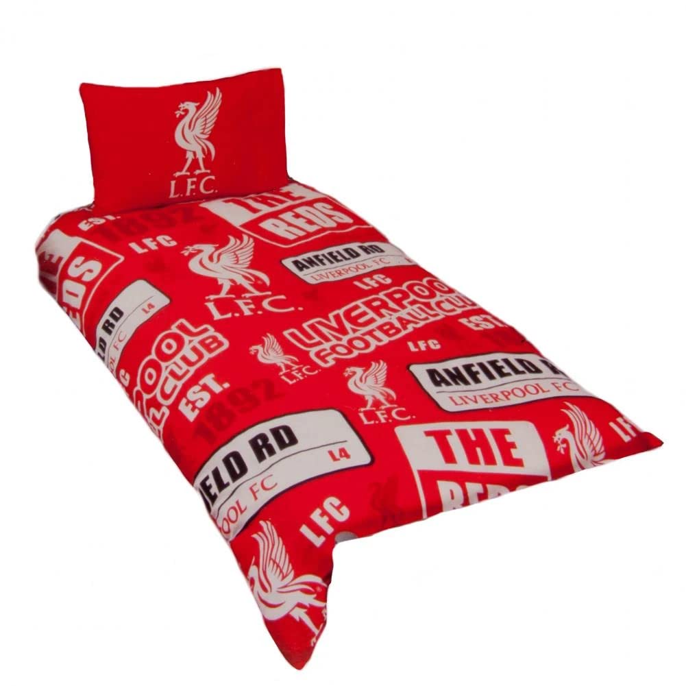 Liverpool F.C. Official Liverpool Offizielles Bettwäsche-Set für Einzelbett, Mehrfarbig