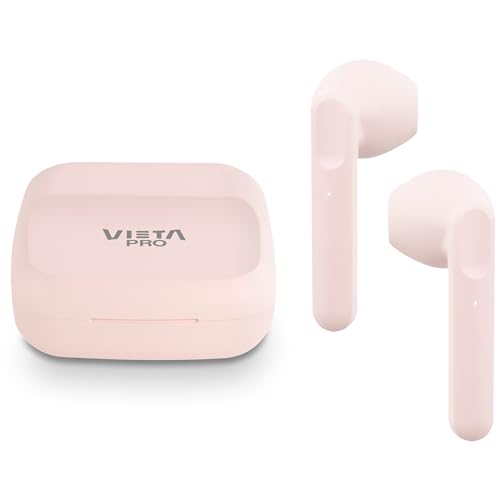 Vieta Pro - Track 2 Kopfhörer mit Bluetooth 5.0, True Wireless, Mikrofon, Touch Control, 20 Stunden, Rosa