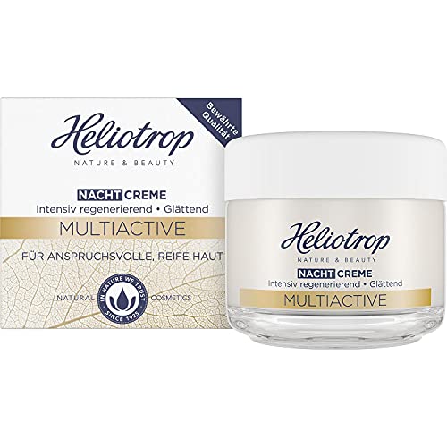 Heliotrop Nachtpflege für anspruchsvolle, reife Haut, Gesichtspflege mit Ginkgoextrakt, Macadamianussöl und Sheabutter, Multiactive Nachtcreme, 1 x 50 ml