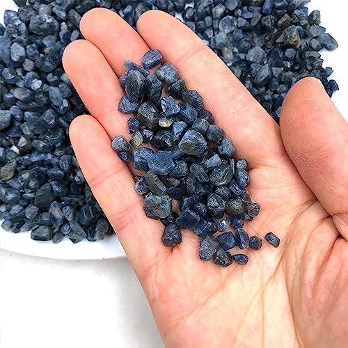 Kleine Natürliche Saphirblaue Korund-Rohsplitter, Seltene Raue Mineralprobe, Kristallstein-Edelstein-Dekor,Blau,20g-Packung