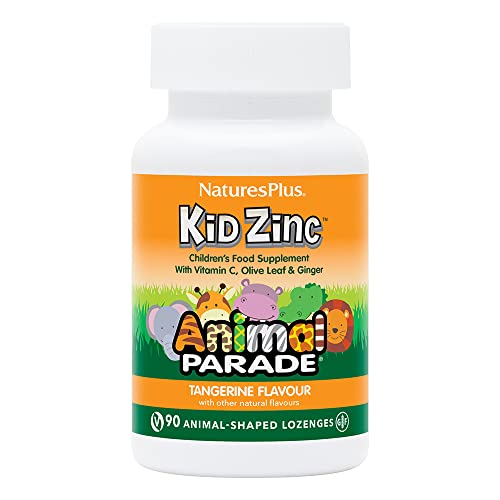 NaturesPlus Animal Parade Source of Life KidZink Lutschtabletten mit Mandarinengeschmack, 90 Tabletten in Tierform, Chelated Zink Immununterstützung, vegetarisch, glutenfrei, 45 Portionen