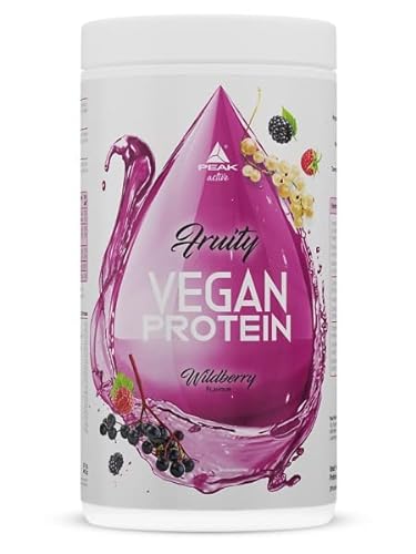PEAK Fruity Vegan Protein - 400g Geschmack Wildberry I Erbsenprotein Hydrolysat I fettfrei I ohne Zuckerzusatz I BCAA I perfekte Löslichkeit I Muskelaufbau I Erfrischungsgetränk
